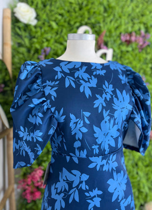 Vestido Flores Marino