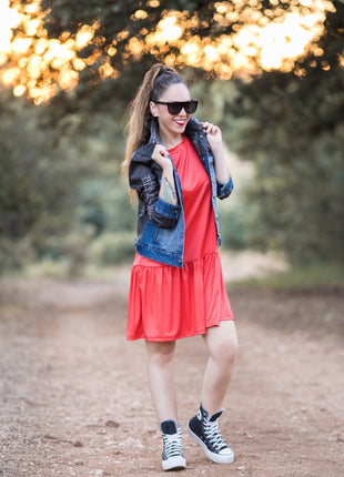 Vestido "Colorimetría" en Rojo Intenso – Edición Limitada