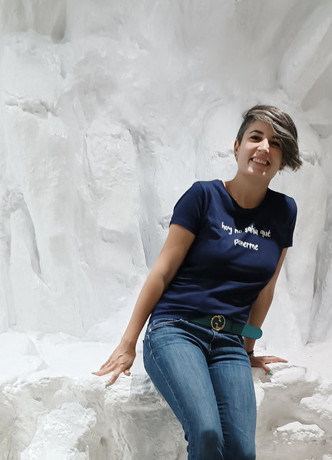 Camiseta "Hoy no sabía qué ponerme" marino