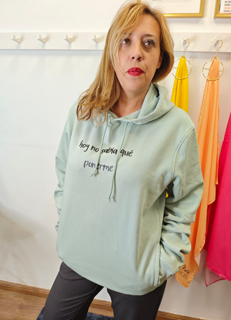Sudadera con Capucha HOY verde agua