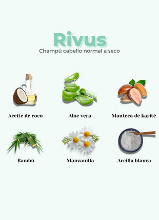 Champú Sólido ECO Hidratante Cabello Normal y Seco RIVUS