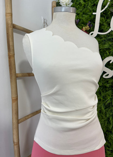Top blanco tirantes asimétrico 
