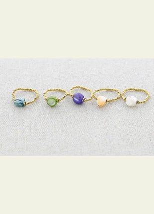 Anillo acero y nácar