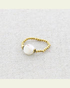 Anillo acero y nácar