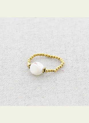 Anillo acero y nácar