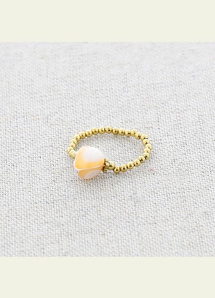 Anillo acero y nácar