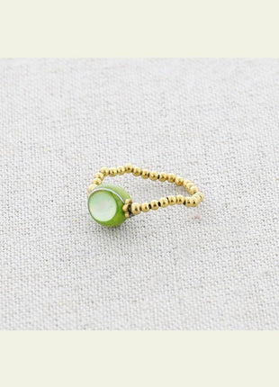 Anillo acero y nácar