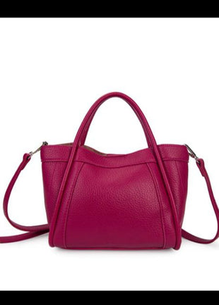 bolso efecto piel fucsia