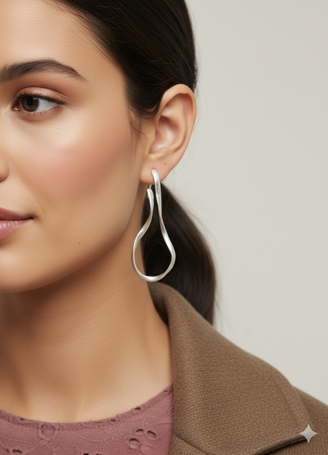 Pendientes Aro Irregular Metal