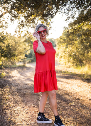 Vestido "Colorimetría" en Rojo Intenso – Edición Limitada
