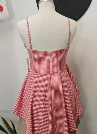 Top Vichy rojo