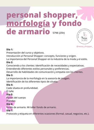 Formación Personal Shopper y Asesoría de imagen