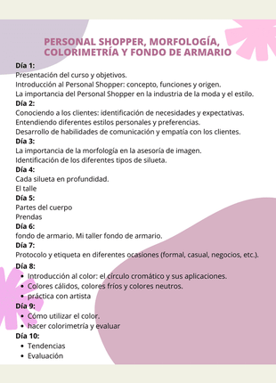Formación Personal Shopper y Asesoría de imagen